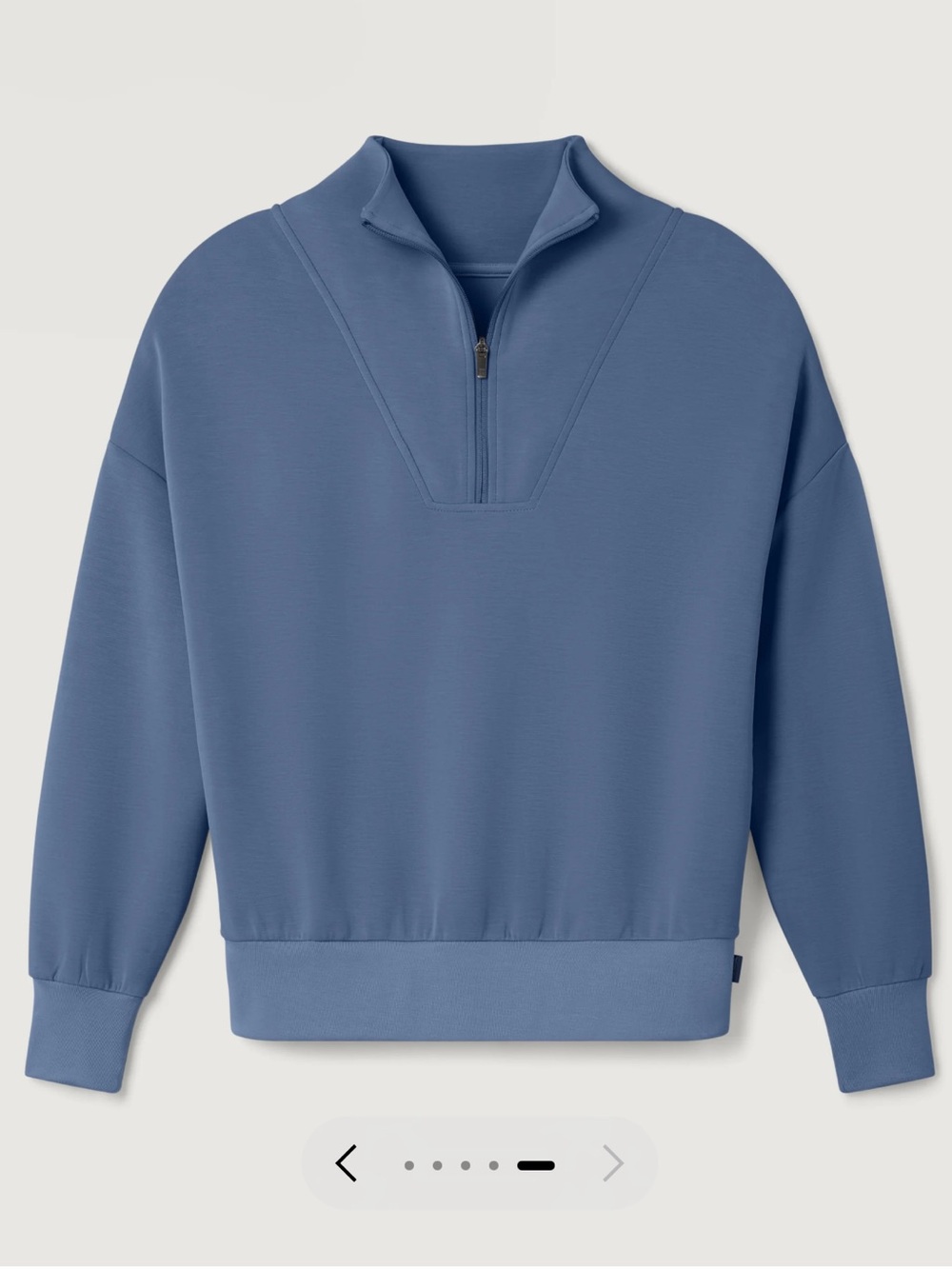 Tommy John Women’s Vintage Indigo Luxe Traveler Knit Quarter-Zip Sweatshirt NWT